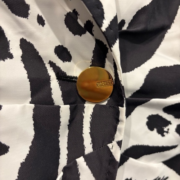 Escada Black and White Zebra Print Blazerr Jacket size 44 .. US 14 - Picture 8 of 11